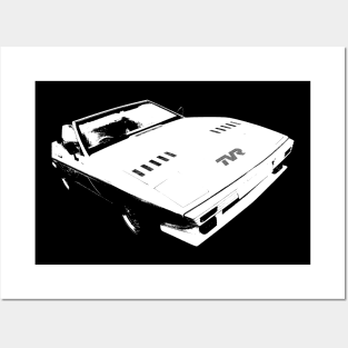 TVR Tasmin 1980s classic car white monoblock Posters and Art